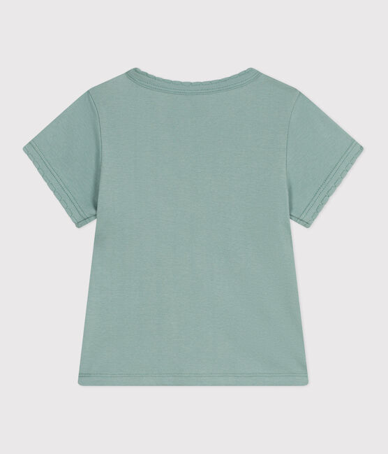 Children's plain short-sleeved cotton T-shirt PAUL green