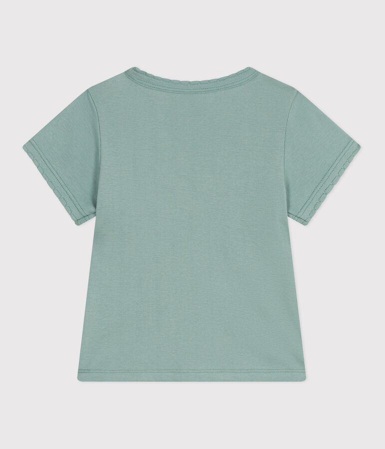 Children's plain short-sleeved cotton T-shirt PAUL green