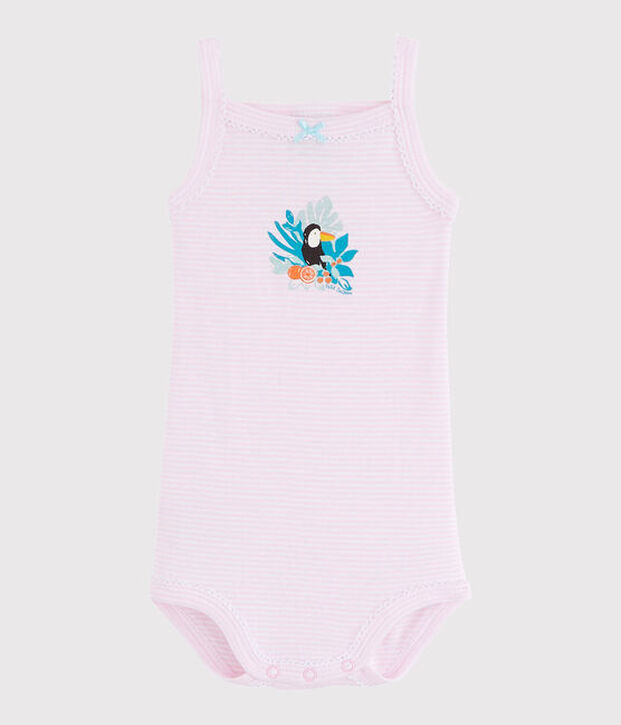 Baby Girls' Strappy Bodysuit pink/white