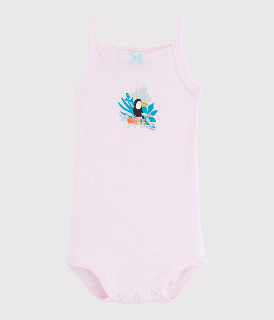 Baby Girls' Strappy Bodysuit DOLL pink/ECUME white