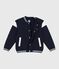 Children's varsity-style jacket in plain cotton SMOKING blue