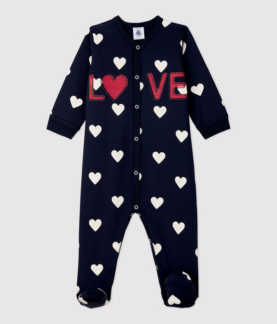 Babies' Fleece Sleepsuit SMOKING blue/ECUME white
