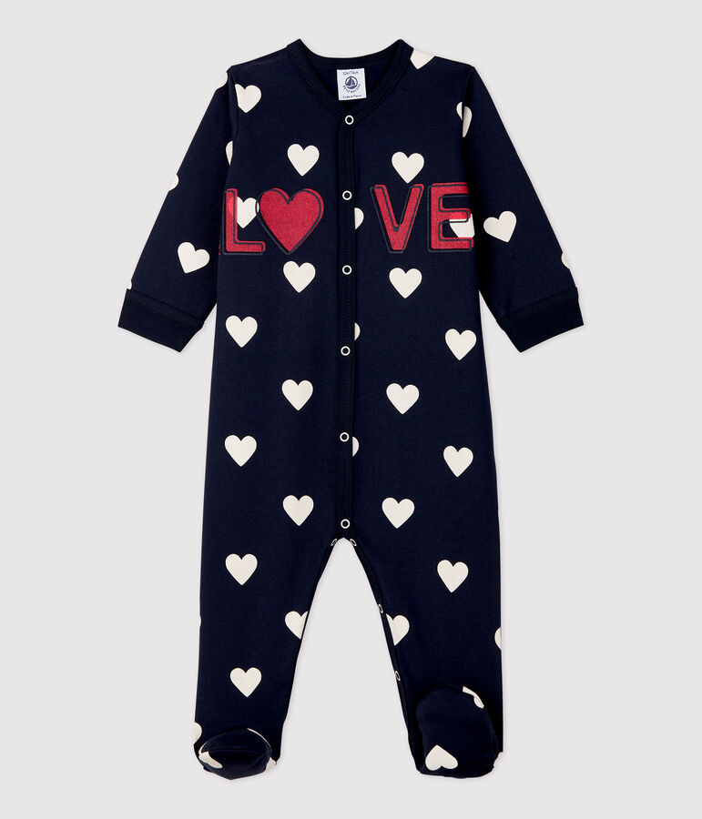 Babies' Fleece Sleepsuit blue/white