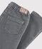 Girls' Denim Slim-Fit Trousers GRIS FONCE grey/DARK GREY