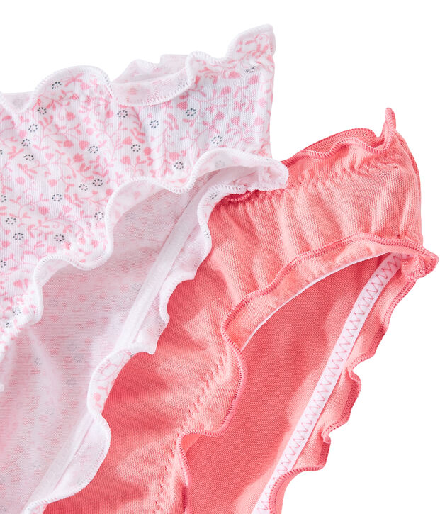 Set of 2 girls' panties with frills white