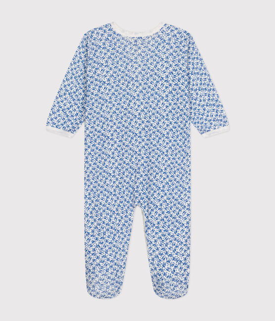 Babies' Floral Print Cotton Pyjamas MARSHMALLOW blue/INCOGNITO