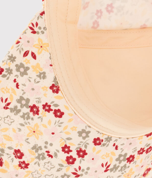 Girls' Floral Cap Ecru/multicolor