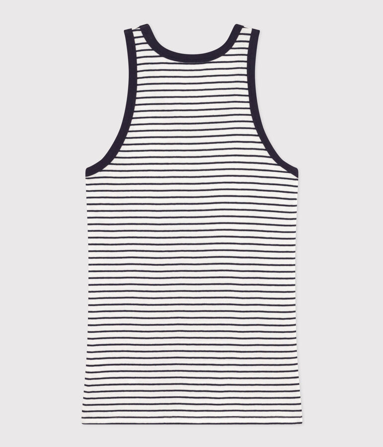 Women's Iconic Striped Cotton Vest Top white/blue