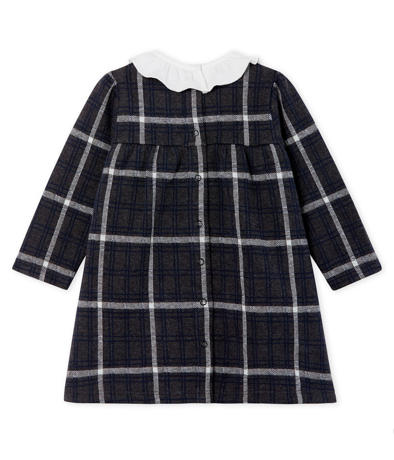 Baby Girls' Long-Sleeved Checked Dress CITY black/MULTICO CN white