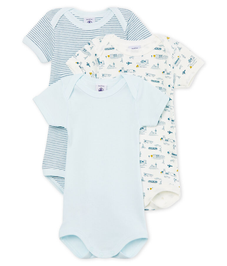 Baby Boys' Short-Sleeved Bodysuit - Set of 3 multicolor