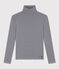Women's Iconic Cotton Roll Neck T-Shirt SMOKING blue/MARSHMALLOW white
