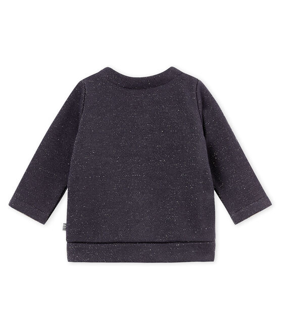 Baby girl's shiny cotton sweatshirt cardigan SMOKING blue/DORE yellow