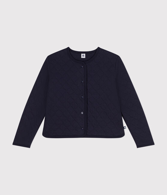 Women's tube knit cardigan SMOKING blue