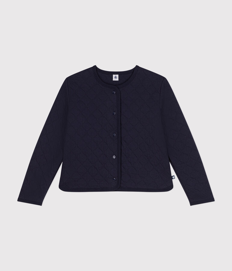 Women's tube knit cardigan blue