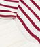 Babies' long-sleeved dress in two materials MILK red/AMARANTE