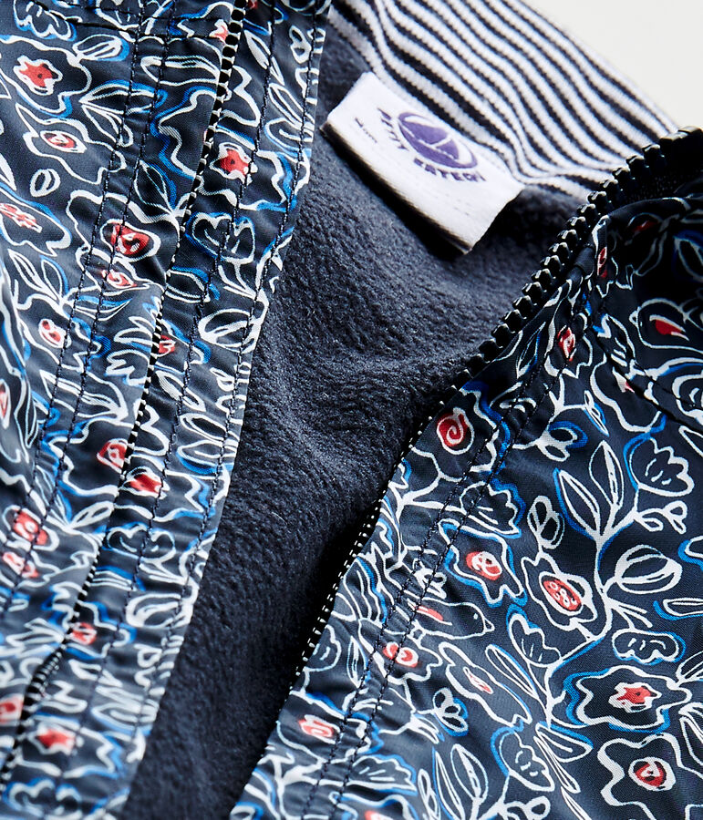 Baby girl's hooded print jacket blue/multicolor