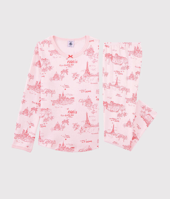 Girls' Toile de Jouy Paris Cotton Pyjamas FLEUR pink/GROSEILLER pink