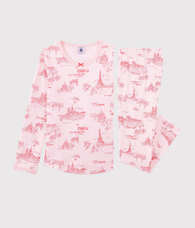 Girls' Toile de Jouy Paris Cotton Pyjamas pink/pink