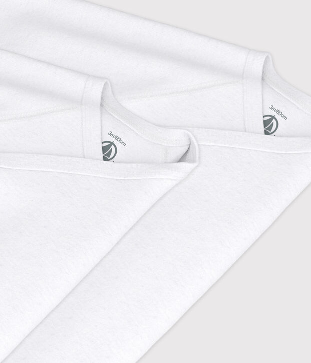 Babies' long-sleeved plain cotton wrapover bodysuits - 2-Pack multicolor