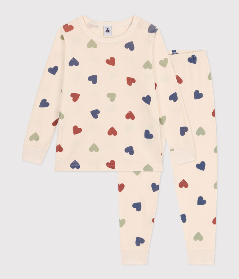 Children's Heart Printed Cotton Pyjamas Ecru/multicolor