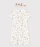 Girls' Short-Sleeved Floral Cotton Nightdress MARSHMALLOW white/MULTICO white