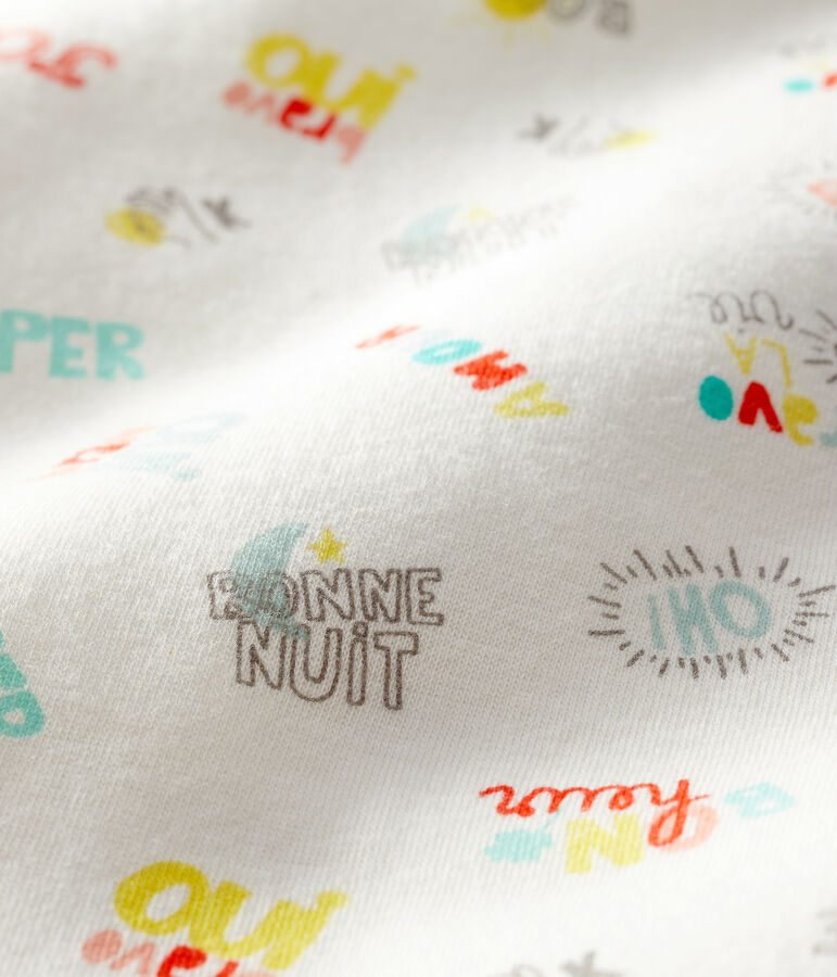 Babies' Fleece Sleepsuit MARSHMALLOW white/MULTICO white