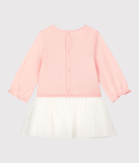 Babies' Fleece Dress MINOIS pink/MARSHMALLOW white