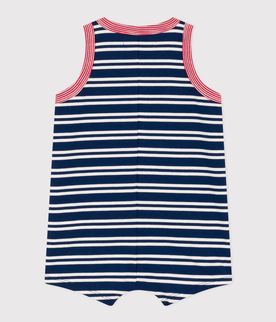 Babies' Petit Bateau X Snoopy Light Jersey Playsuit MEDIEVAL blue/MULTICO white