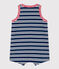 Babies' Petit Bateau X Snoopy Light Jersey Playsuit MEDIEVAL blue/MULTICO white