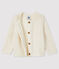 Baby girl's wool and cotton cardigan MARSHMALLOW white