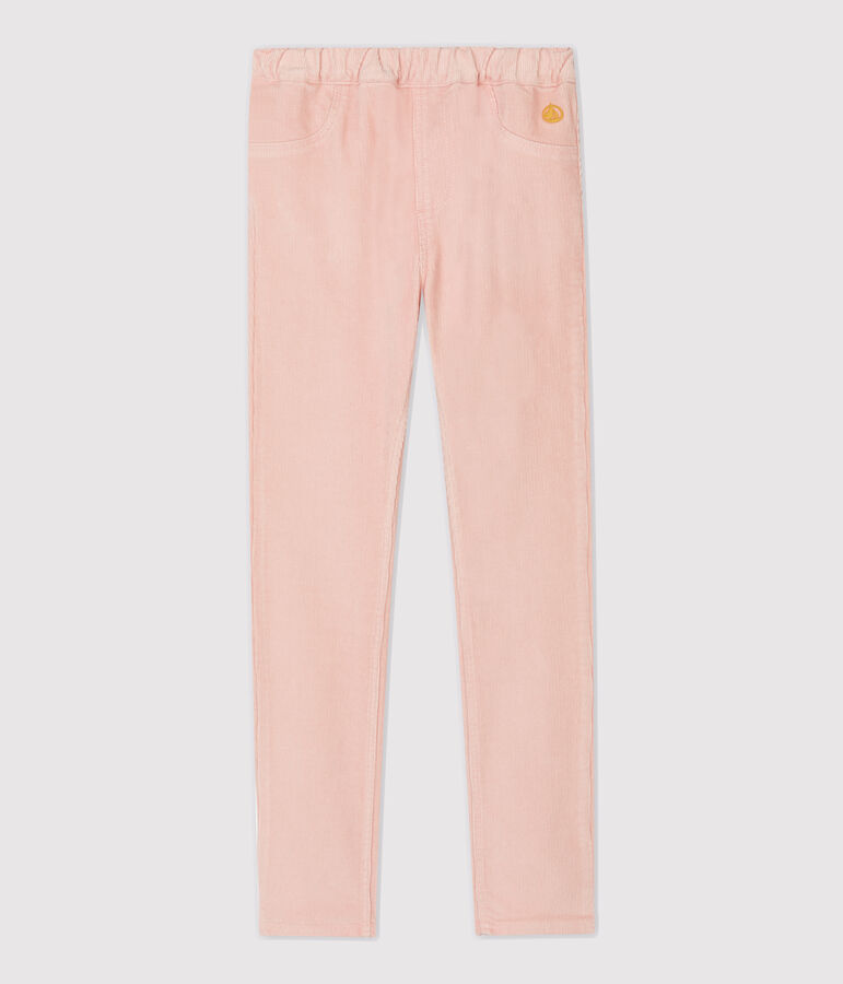 Girls' Slim-Fit Corduroy Trousers pink
