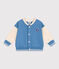 Babies' varsity-style jacket in colourblock cotton ALASKA blue/AVALANCHE