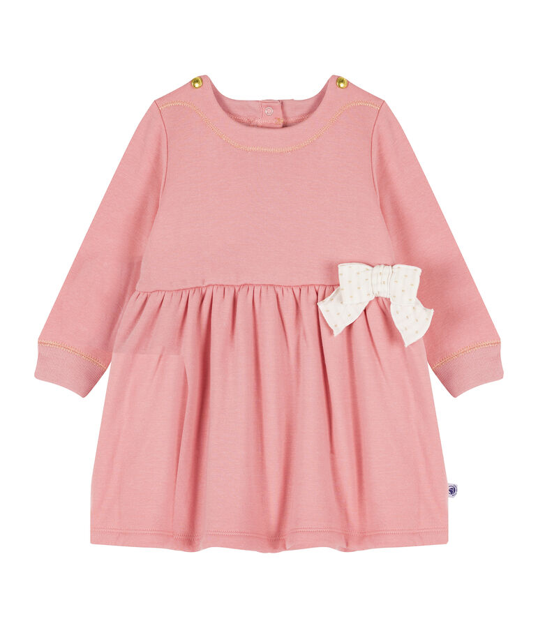 Baby Girls' Long-Sleeved Velour Knit Dress CHARME CN pink
