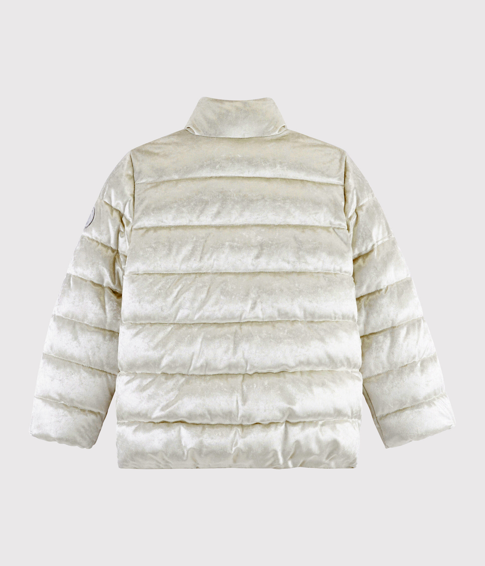 Girls' velvet puffer jacket ARGENT Petit Bateau