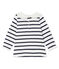 Baby Girls' Long-Sleeved Blouse with Sailor Stripes MARSHMALLOW white/SMOKING CN blue