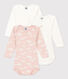 Long-Sleeved Cotton Cloud Themed Bodysuits - 3-Pack