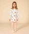 Girls' Dog Fleece Nightdress MARSHMALLOW white/MULTICO white