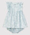Babies' Organic Poplin Hawaii Print Dress with Bloomers PLEINAIR /MARSHMALLOW