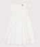 Children's short-sleeved plain cotton dress ECUME white