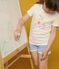 Girls' Summer Fruit Pattern Cotton Short Pyjamas MARSHMALLOW white/MULTICO white