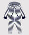 Babies' Organic Striped Clothing - 2-Piece Set MARSHMALLOW white/SMOKING blue