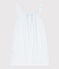 Girls' Fine Cotton Gingham Print Nightdress MARSHMALLOW blue/GOMME white