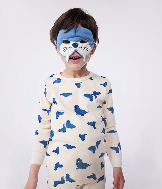 Children's walrus print cotton fancy dress pyjamas AVALANCHE white/MULTICO