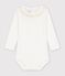 Babies' plain cotton body with a collar white