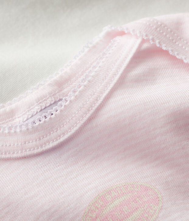 Babies' Pinstriped Long-sleeved Organic Cotton Bodysuits - 2-Pack multicolor