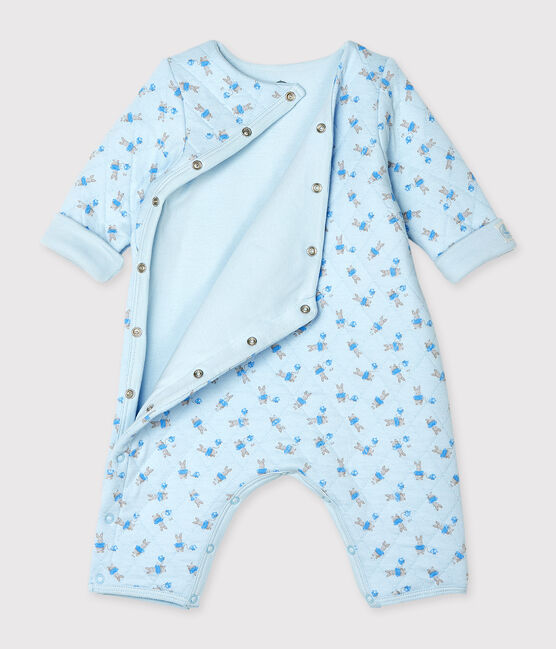 Unisex Baby's Long Tube Knit Bodysuit FRAICHEUR blue/MULTICO white