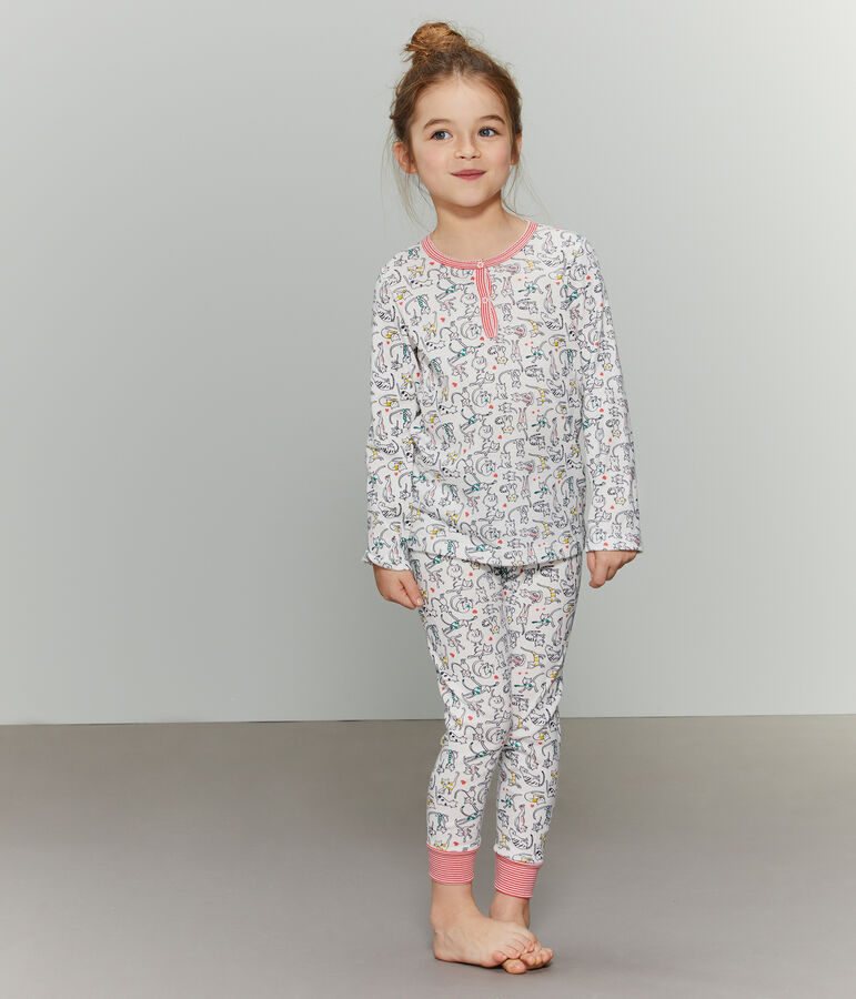 Ribbed Pyjamas white/multicolor
