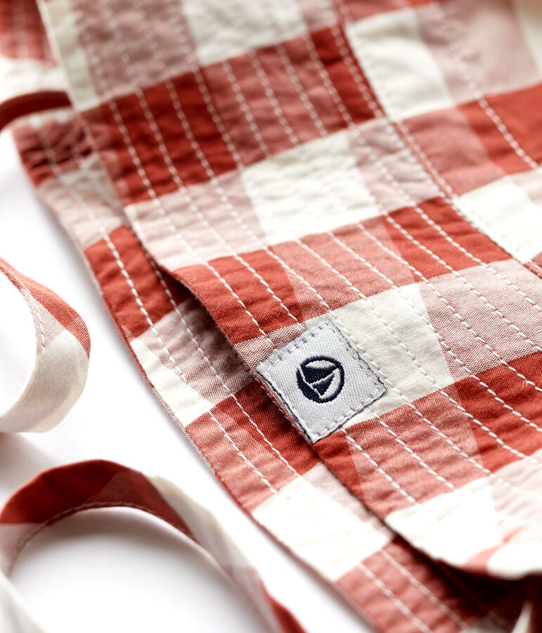 Babies' Gingham Sun Hat brown/ecru