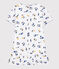 Girls' Short-Sleeved Cotton Dress MARSHMALLOW white/MULTICO white