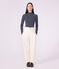 Women's stripy cotton rollneck top blue/white